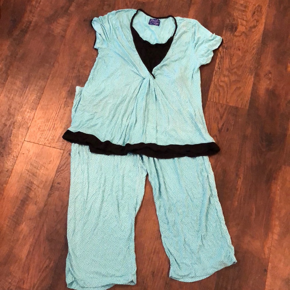 Breastfeeding Nursing Pajamas Size Large Blue